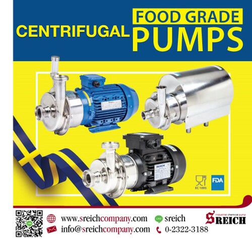 ปั๊มอาหาร ปั๊มอุตสาหกรรมอาหาร Food pump สำหรับสูบส่งของเหลวงานสุขอนามัย